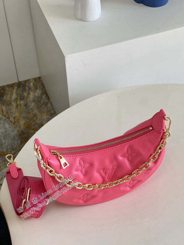 LV專櫃2023新款Over The Moon月亮手袋 M59915玫 路易威登Monogram刺繡腋下肩背斜挎女包 dn1196